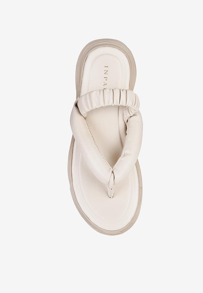 INPACA Berlin Puffy Thong Sporty Sandals Cream, 36