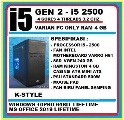 Gambar PC RAKITAN INTEL, CUSTOM - I5 GEN 2 RAM 4 dari K Style computer n audio undefined Tokopedia
