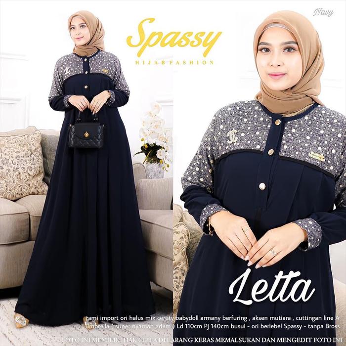 Gambar Baju Gamis Muslimah Wanita Syari Dewasa Muslim Maxi Dress All ukuran - navy dari SA Aryaguna undefined Tokopedia