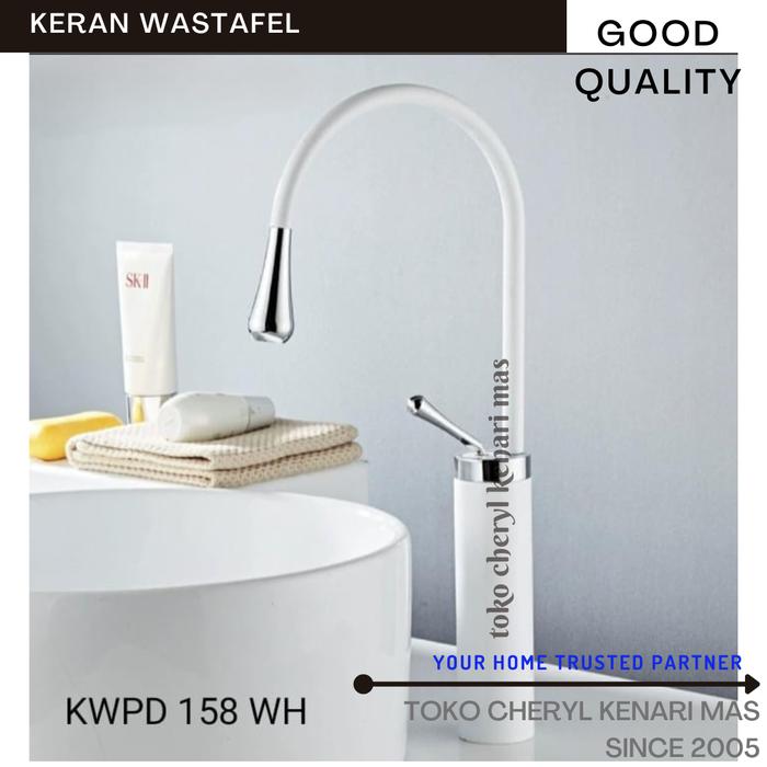 Gambar KRAN WASTAFEL MANGKOK TINGGI KERAN MIXER WHITE PUTIH GOLD EMAS 158 - 158 GOLD dari TOKO CHERYL KENARI MAS undefined 3 Tokopedia