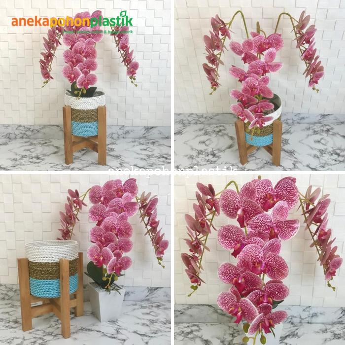 Gambar Bunga Artificial Bunga Anggrek Juntai Cover Seagrass Standing 4 Dekor - Biru dari Anekapohonplastik undefined Tokopedia
