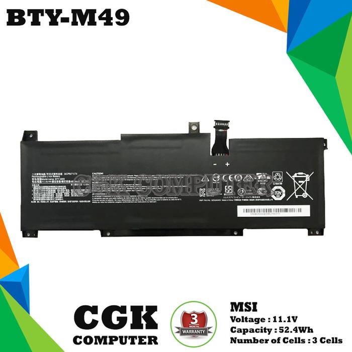 Jual Baterai Laptop MSI PRESTIGE 14 A11SCX A10SC 14 INTEL 11TH GEN