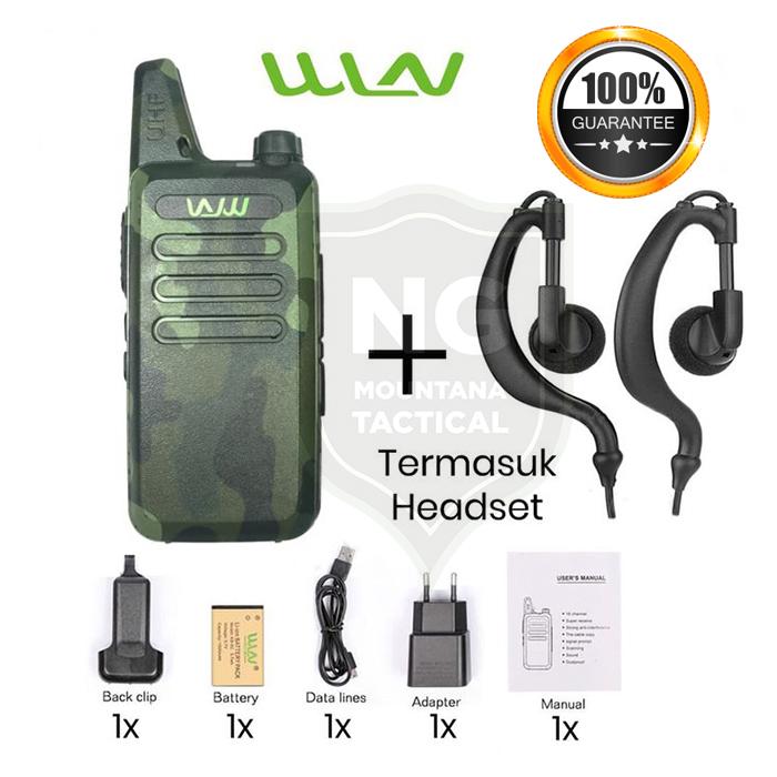 Gambar WLN WINLAN HT Walkie Talkie KD-C1 UHF Full Set Single Tanpa Dekstop - Loreng Hijau dari Mountana Tactical undefined Tokopedia