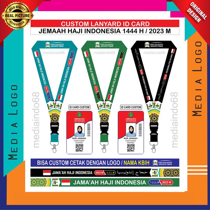 Gambar Custom Lanyard Printing ID CARD |Strap HP/Flashdisk| Jemaah Haji-Umroh - Motif 1, Satu Sisi dari Medialogo undefined Tokopedia