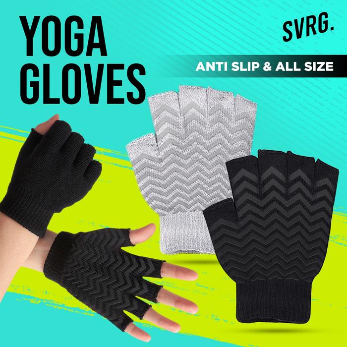 Gambar SVRG Pilates Gloves - Sarung Tangan Yoga - Yoga Gloves, Black dari SVRG Store undefined Tokopedia
