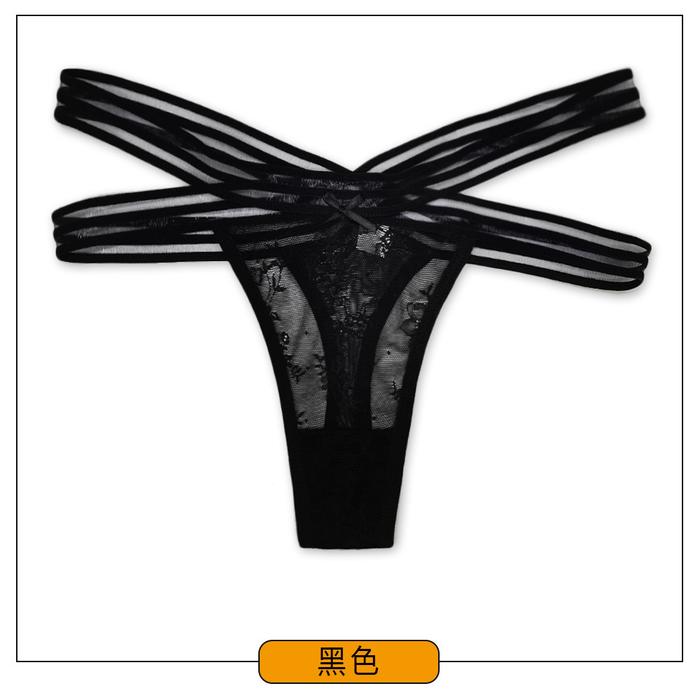 Gambar GS 87481 SV2 - CELANA G STRING THONG LACE TRANSPARANT - Hitam, L dari Ella'secret undefined Tokopedia