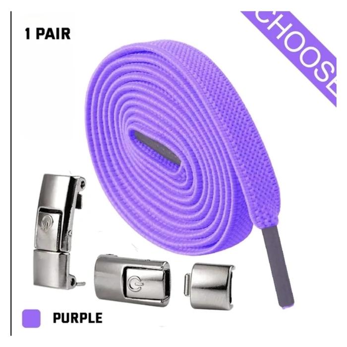 Gambar TALI SEPATU ELASTIS GEPENG TALI SEPATU PRAKTIS TANPA IKAT - UNGU dari SOLPRO undefined Tokopedia