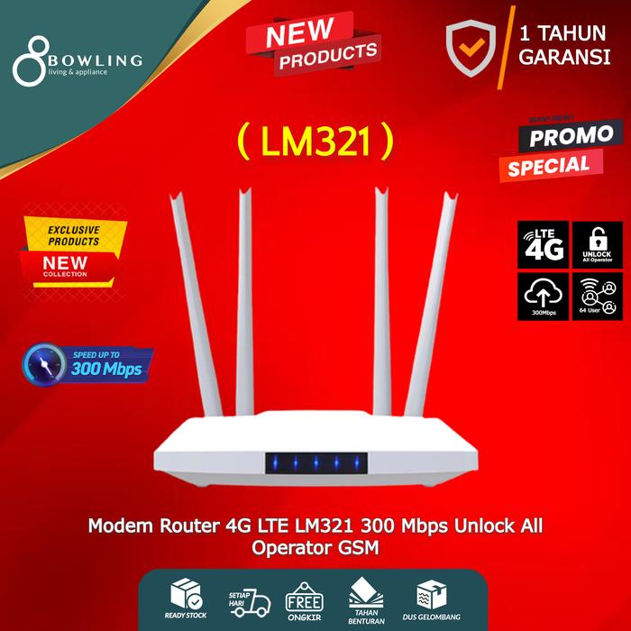 Gambar Modem Router 4G LTE CPE 106 300Mbps Unlock All Operator - LM321 dari Bowling Living & Appliance undefined Tokopedia