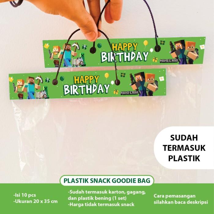 Gambar TOPI ULTAH MINECRAFT HBD DEKORASI HIASAN ULANG TAHUN BANNER UNDANGAN - PLASTIK SNACK dari Scarllet Party undefined Tokopedia