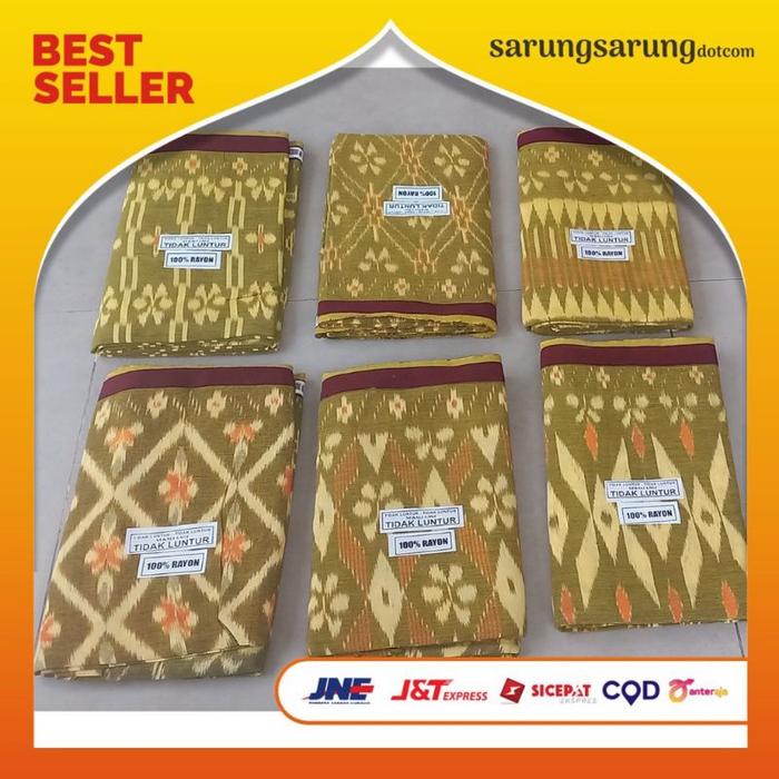 Gambar Sarung Tenun Goyor Pria Cap Gabilah Asli Tegal Super Gloyor ATBM - Kuning, Acak dari sarungsarungdotcom undefined Tokopedia