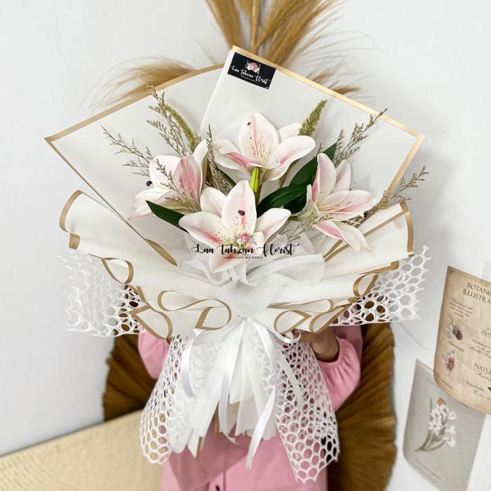 Gambar BUKET BUNGA ARTIFICIAL PLASTIK FLOWER - Putih dari Laa Tahzan Florist undefined Tokopedia
