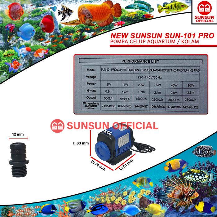 Gambar NEW SUNSUN SUN 101/102/103 PRO Pompa Air Celup Kolam Aquarium - SUN 101 PRO dari SUNSUN INDONESIA undefined Tokopedia