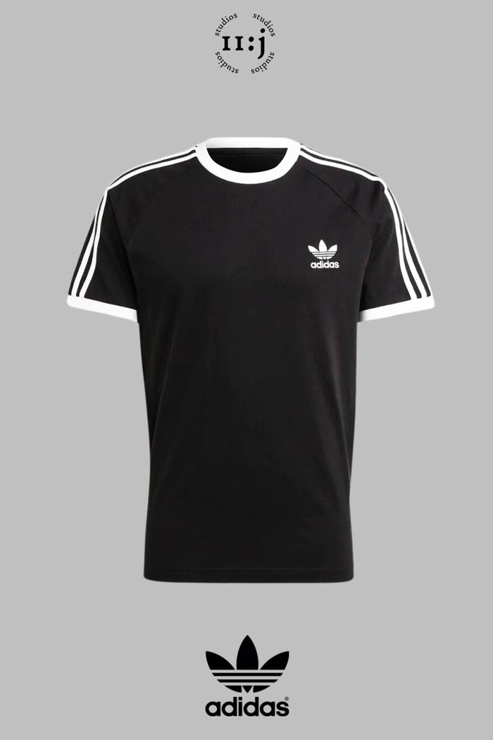 Kaos Adidas Adicolor Classics Stripes Tee T-Shirt Black Original Navy,  XL - Technical View