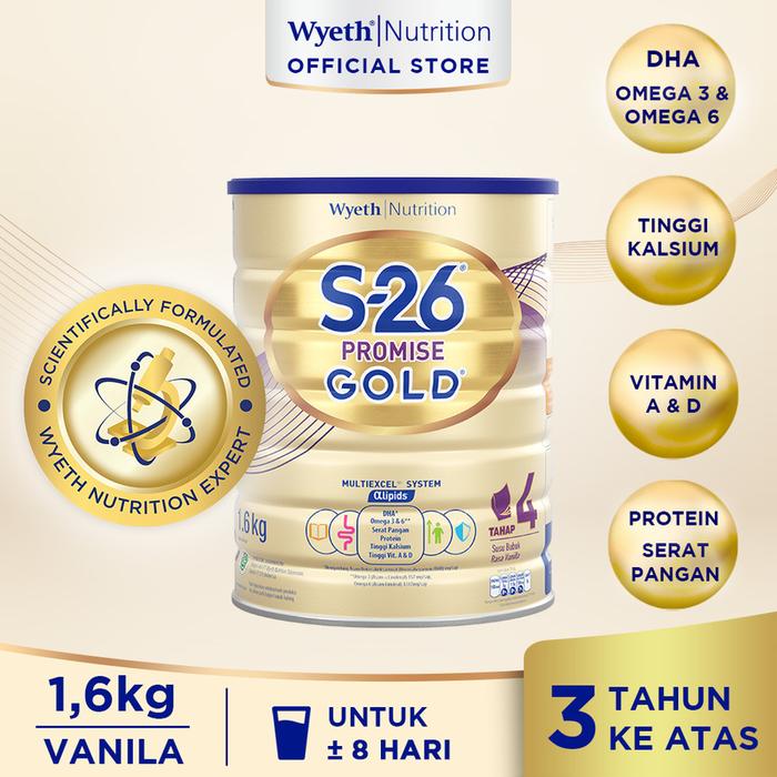 Gambar s 26 s-26 promise gold 4 vanila kaleng 1600 gr 1.6 kg - GOJEK/ GRAB dari TOKO_SELAMAT DATANG undefined Tokopedia