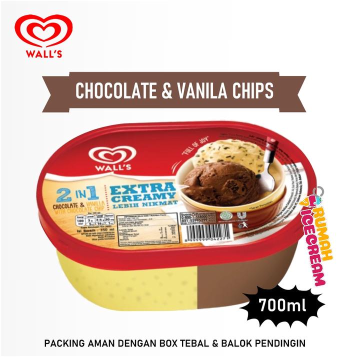 Gambar Ice Cream / Es Cream Walls 700ml Aneka Rasa - ChocoVanilaChip dari Rumah Ice Cream Indonesia undefined Tokopedia