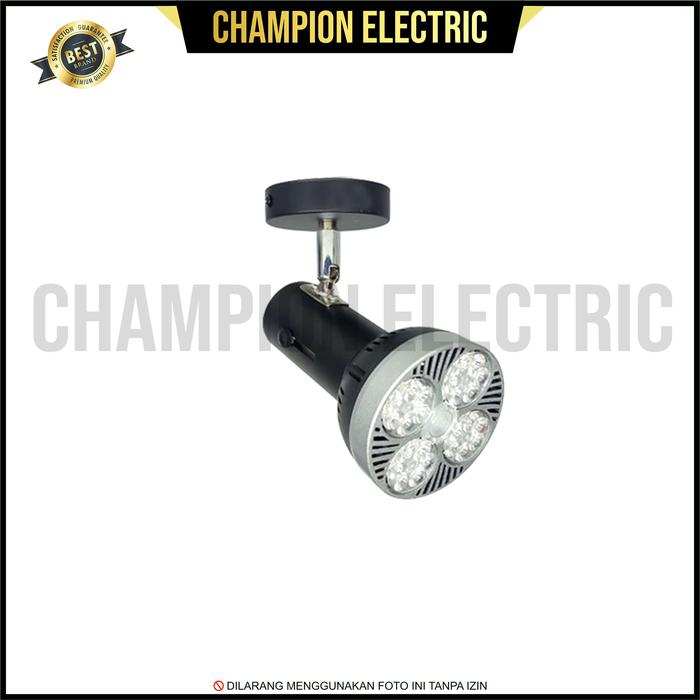 Gambar Lampu Sorot 35 Watt Spotlight LED Tempel Plafon Fitting E27 35W - Hitam, 45W Warm White dari Champion Electric undefined Tokopedia