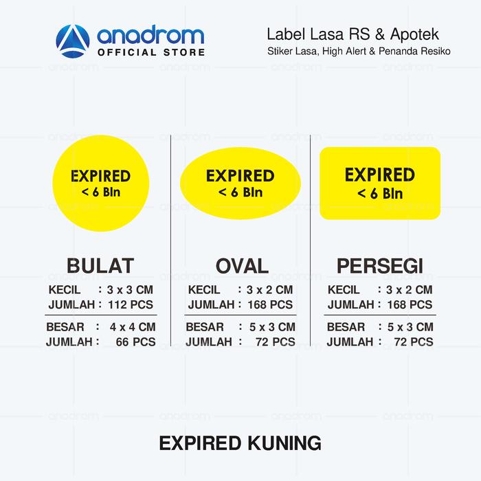 Gambar Stiker High Alert & Lasa | Stiker label obat lasa RS & Apotek #2 - EXPIRED KUNING, PERSEGI dari anadrom undefined Tokopedia