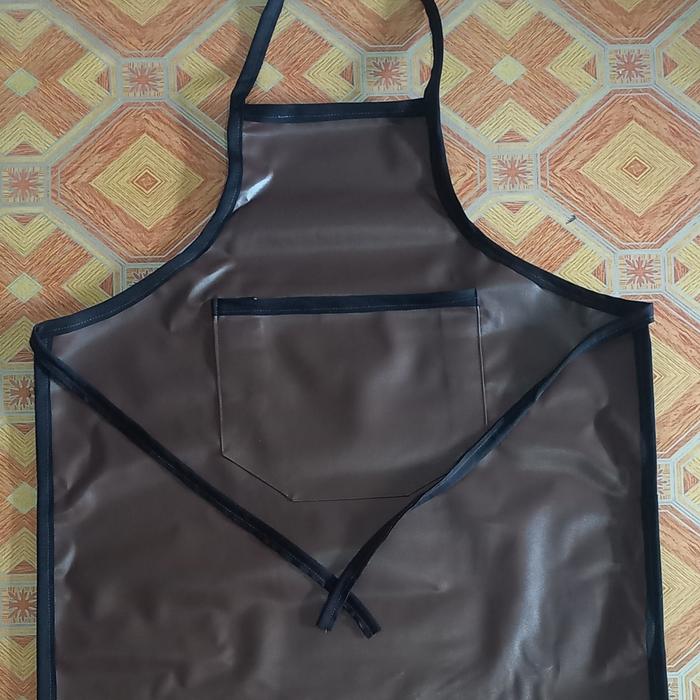 Gambar celemek dapur vinil celemek apron bahan kulit anti air water proof - Cokelat dari YS 5758 undefined Tokopedia