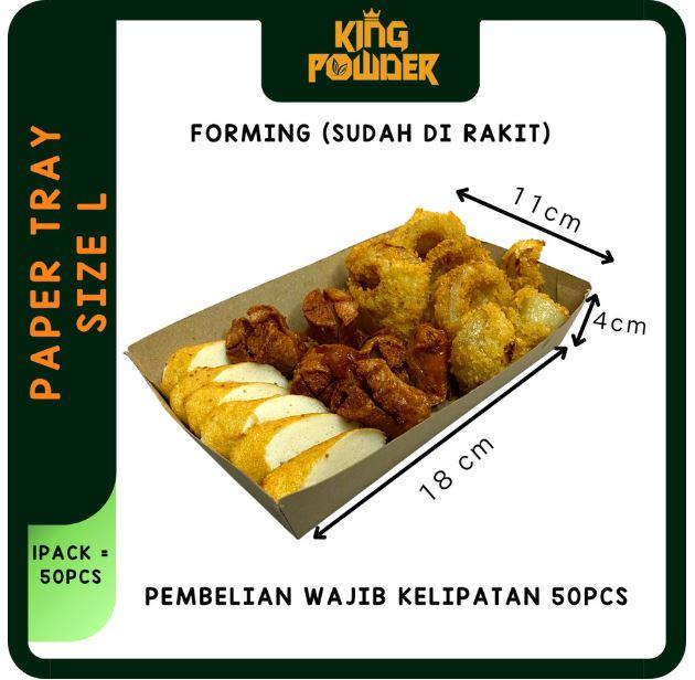 Gambar Paper Lunch Box Size L FoodGrade Bahan ECO Kraft Paper|Kemasan Makanan - PAPER TRAY dari King Powder Official undefined Tokopedia