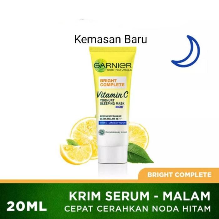 Gambar GARNIER BRIGHT COMPLETE WHITE SPEED VITAMIN C YOGHURT SLEEPING MASK dari Takasimurakosmetik undefined Tokopedia