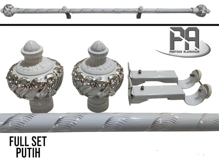 Gambar Pipa Uril / Pipa Besi Gorden Horden / Tiang Gorden Fullset - Putih, 50cm Batang Aja dari Partner Aluminium Shop undefined Tokopedia