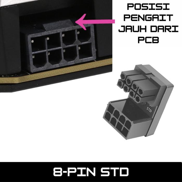 Gambar 8-pin PCIe Power 180 Degree with ABS Plastic Cover - STD dari teknoza undefined Tokopedia