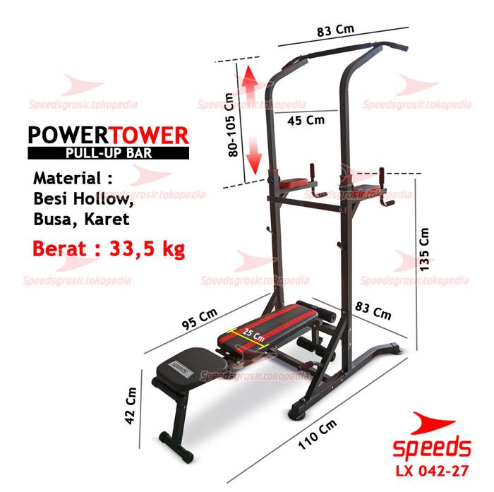 Gambar SPEEDS Power Tower Pull Up Bar Chin Up Hanging Bar Fitness Gym 042-27 - 042-27 dari Speedshome undefined Tokopedia