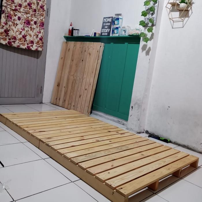 Gambar Palet Divan Kayu Minimalis Alas Kasur Lipat 110 × 200 × 10 - vernish, 65 x 190 x 7 dari dreamnightproject undefined Tokopedia