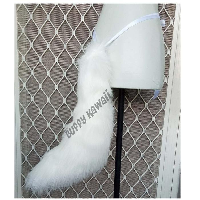 Gambar Ekor fox tail 55cm medium cosplay game anime halloween party - Putih dari Buffy Kawaii Nekomimi ear cat undefined Tokopedia