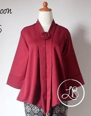 Gambar Atasan Kebaya Tradisional Model Kutu Baru Bahan Katun Warna Cream - Maroon, L dari SEVENKEBAYA undefined Tokopedia