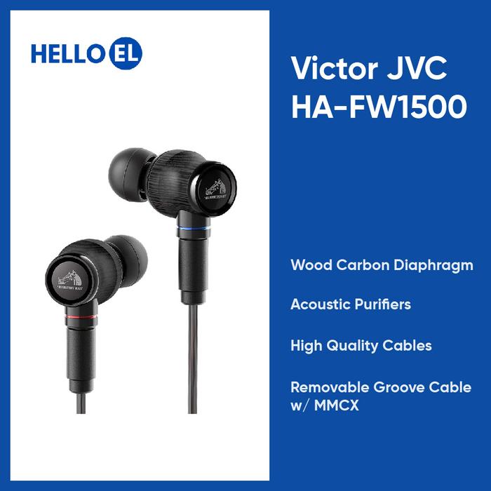 Victor JVC HA-FW1500 WOODシリーズ 密閉型イヤホン リケーブル