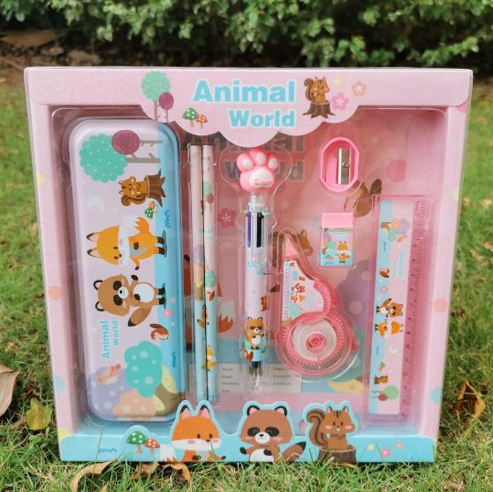 Gambar Set Paket Alat Tulis Sekolah Anak Laki-Laki Perempuan Cocok Untuk Kado - ANIMAL WORLD dari Abyass Store undefined Tokopedia