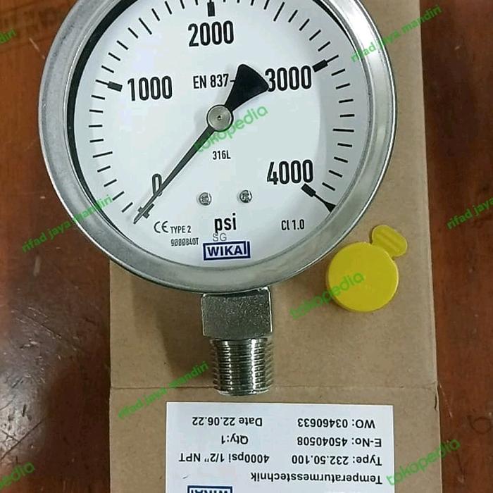 4000 PSI Pressure Gauge, Stainless Steel main image 0