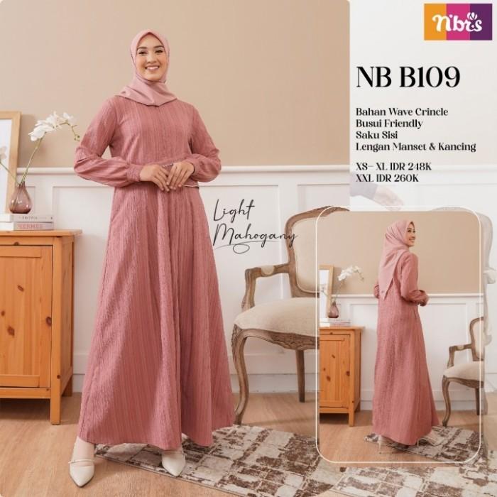 Gambar Gamis Nibras NB B109 Light Mahogany Bahan Crinkle Cantik Busui Branded - Light Mahogany, S dari Hibban Online Shop undefined Tokopedia