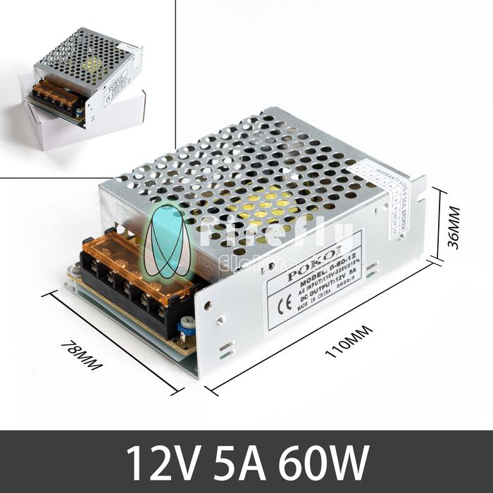 Gambar Trafo adaptor (ADAPTOR BESI) power supply 12V Power Supply Switching - ADAPTOR-5A dari Firefly Elektronik undefined Tokopedia