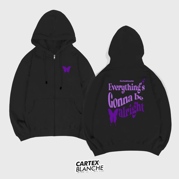 Gambar CARTEXBLANCHE - Everything Hoodie Zipper Sablon Pria & Wanita M - XXL - Hitam, M dari CARTEXBLANCHE undefined Tokopedia