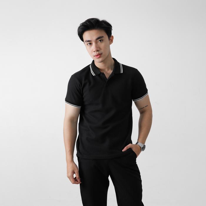 Gambar MSMO Men Charlie Polo Shirt / Poloshirt Pria / Polo Pria - Black, L dari MSMO.ID undefined Tokopedia