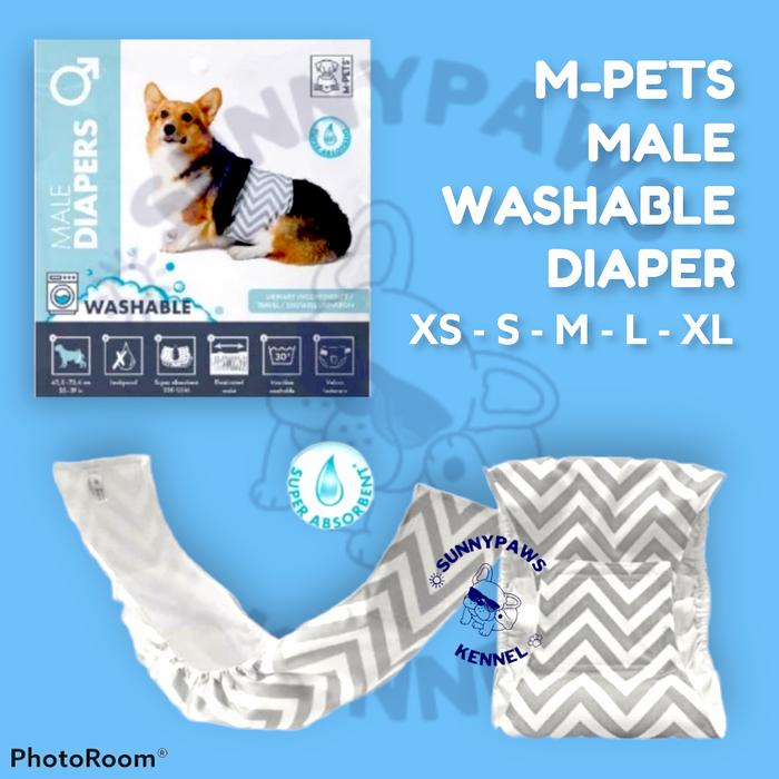 Gambar MPETS Male Washable Diapers Diaper Popok Anjing Jantan Wrap Reusable - XS dari SunnyPaws undefined Tokopedia