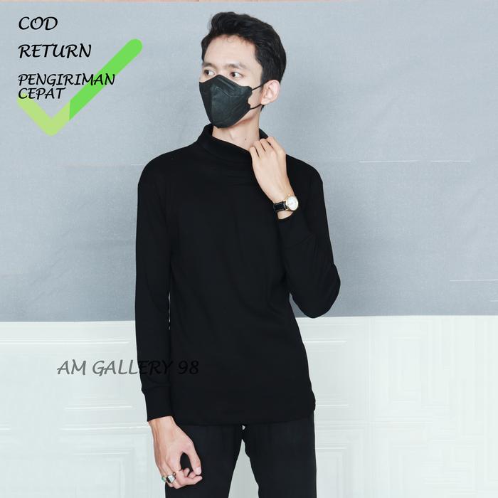 Gambar Turtleneck turtle neck kaos kerah tinggi lengan panjang tebal pria - Hitam dari AM GALLERY INDONESIA undefined Tokopedia