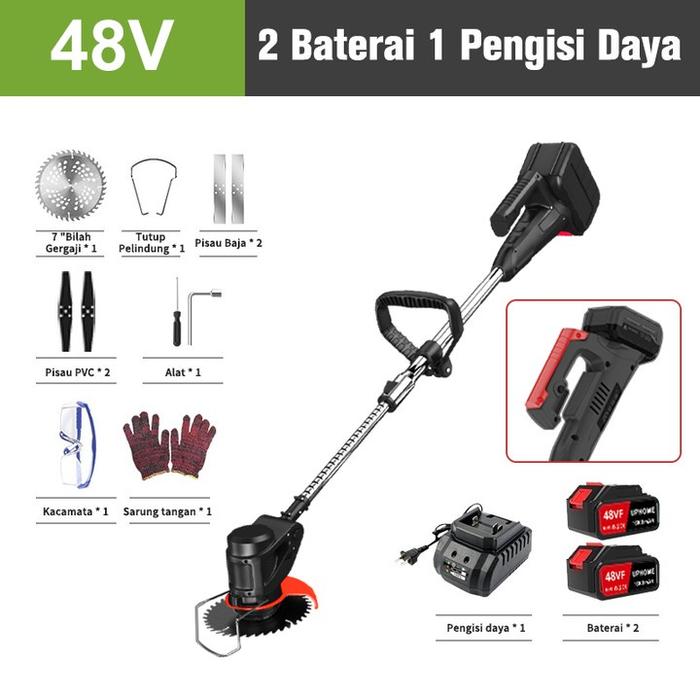 Gambar UPHOME Mesin Potong Rumput Baterai 48V 2 Baterai Cordless Lawn Mower - 48V / 2 Baterai dari UPHOME Official Shop undefined Tokopedia