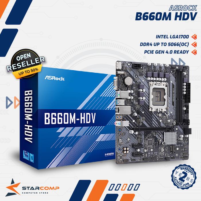 Gambar ASROCK B660M-HDV DDR4 LGA1700 Intel ASRock Motherboard B660 dari Starcomp Origin undefined Tokopedia