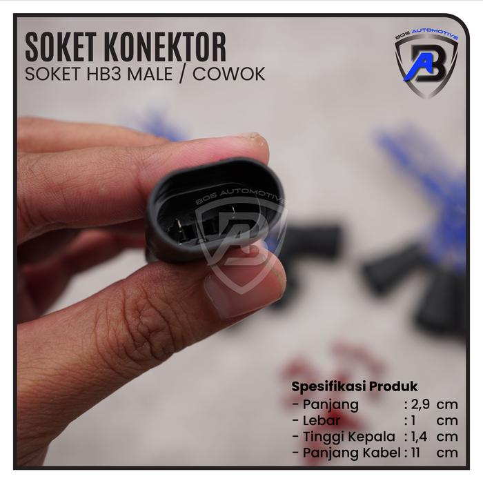 Gambar Socket Cable Foglamp / Soket Kabel Cowok / Male Lampu Kabut Tembak Mobil H11 / H16 / H8 / HB3 - SOKET HB3 MALE dari Bos Automotive undefined Tokopedia