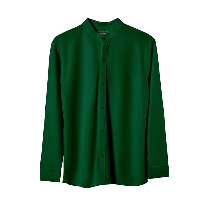 Gambar KEMEJA POLOS PRIA PIQUE LENGAN PANJANG KEMEJA KOKO KERAH SANGHAI - GREEN BOTTLE, M dari HEYLOOK PROJECT undefined Tokopedia