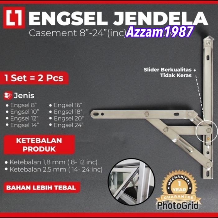 Jual ENGSEL CASEMENT 12 INC 30 CM ENGSEL JENDELA ALUMUNIUM WINDOW ...