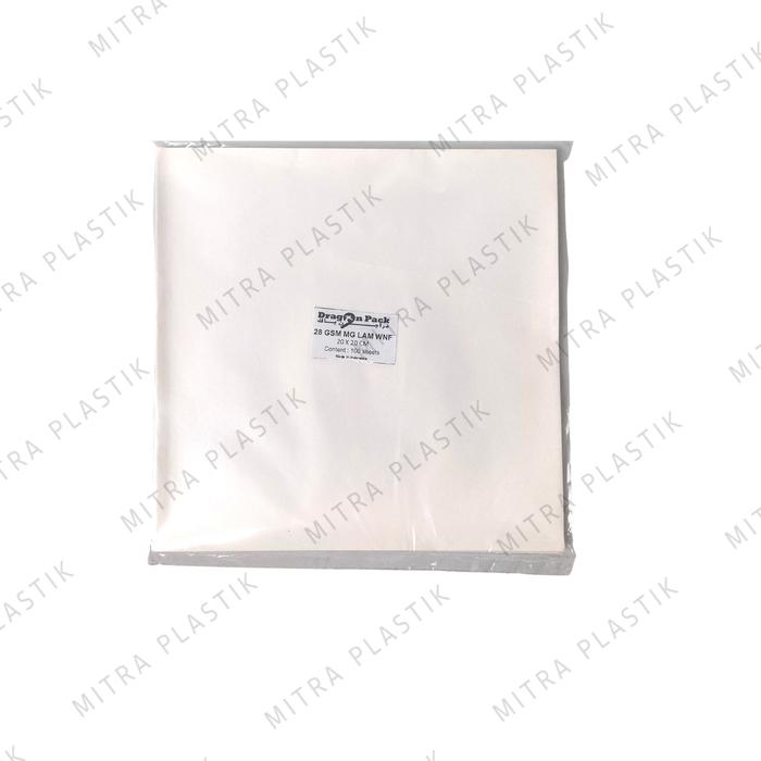 Gambar Kertas Nasi Motif 20x20 cm Paper Wrap 100 pcs Printing Laminasi Food - Putih Polos dari Mitra Plastik undefined Tokopedia