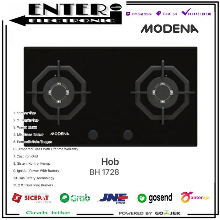Gambar MODENA BH1728 - KOMPOR TANAM GAS BUILT HOB 2 TUNGKU MODENA BH 1728 LA - BH 1728 LA dari Enter Electronic undefined 4 Tokopedia