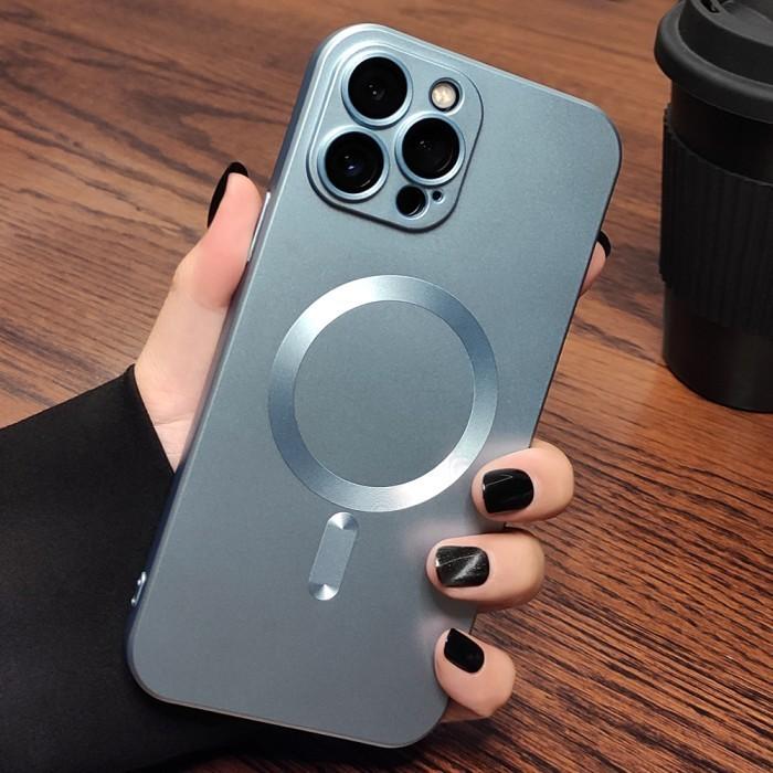 Gambar IPHONE 13 | MINI | PRO | MAX CASING MAGSAFE MATTE SOFTCASE MAGNETIC - Biru Muda, IPHONE 13 PRO dari Akaaccesories undefined Tokopedia