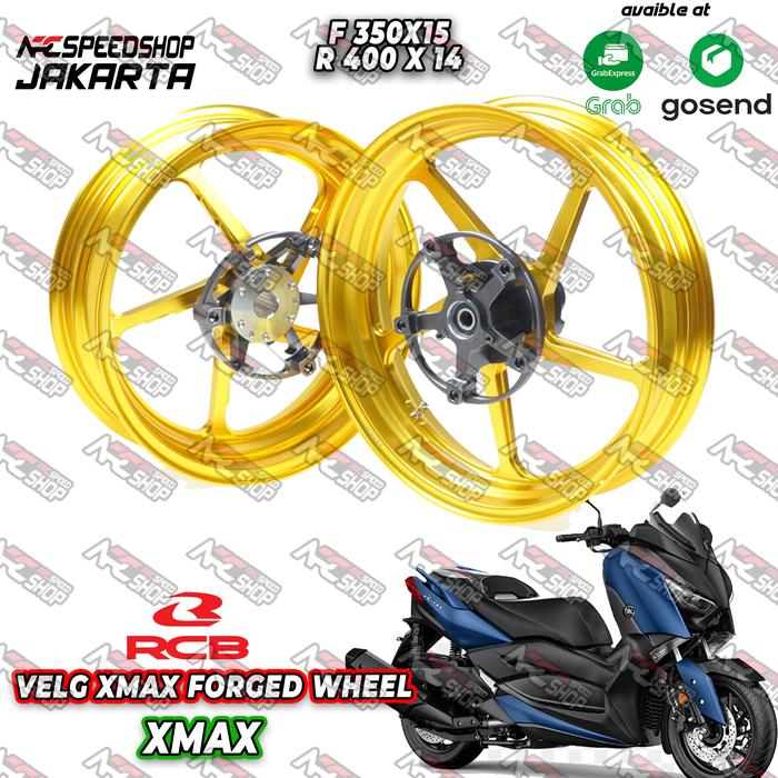 Gambar Velg XMAX Original RCB Forged Wheel F 350x15 & R 400 x 14 GOLD - Gold dari Arcspeedshop Jakarta undefined Tokopedia