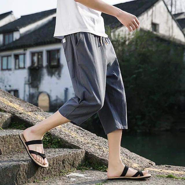 Gambar celana panjang pria 3/4 model slimfit casual modern terbaru - TPRD GREY POLOS, 5XL dari cevijt undefined Tokopedia