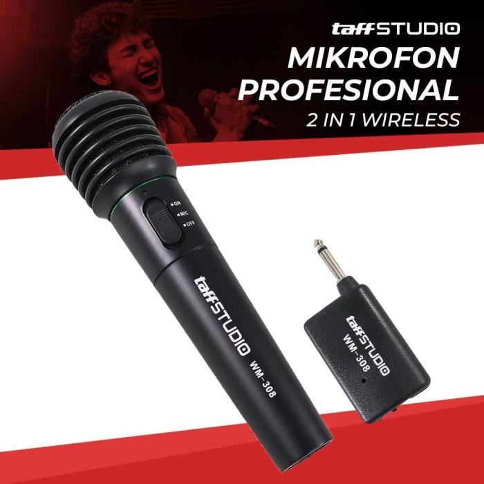 Gambar Mikrofon Profesional 2 in 1 Wireless Wired Tanpa Kabel Mik Wireless dari jadistore undefined Tokopedia